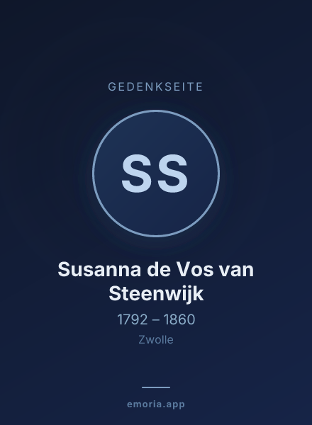 Gedenkportrait von Susanna de Vos van Steenwijk