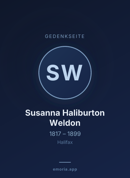 Gedenkportrait von Susanna Haliburton Weldon