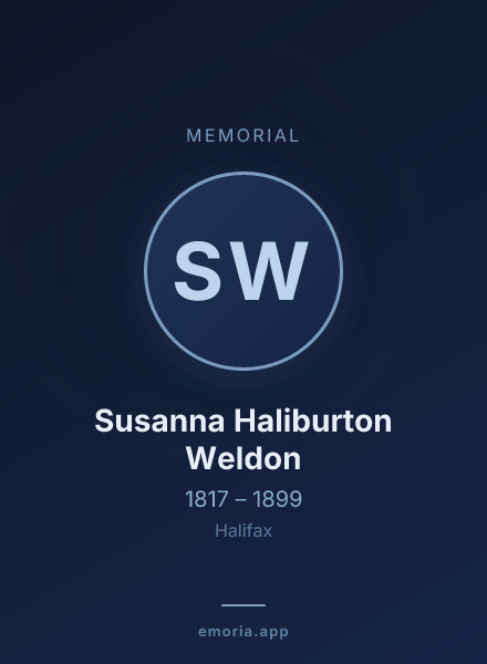 Memorial portrait of Susanna Haliburton Weldon