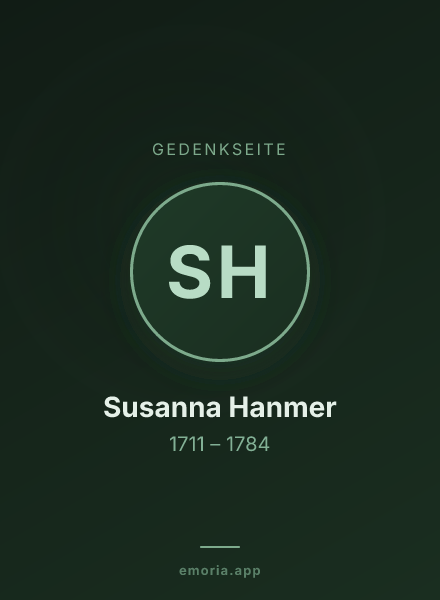 Gedenkportrait von Susanna Hanmer