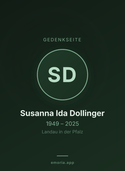 Gedenkportrait von Susanna Ida Dollinger