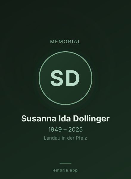 Memorial portrait of Susanna Ida Dollinger