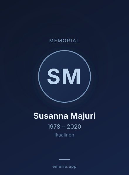 Memorial portrait of Susanna Majuri