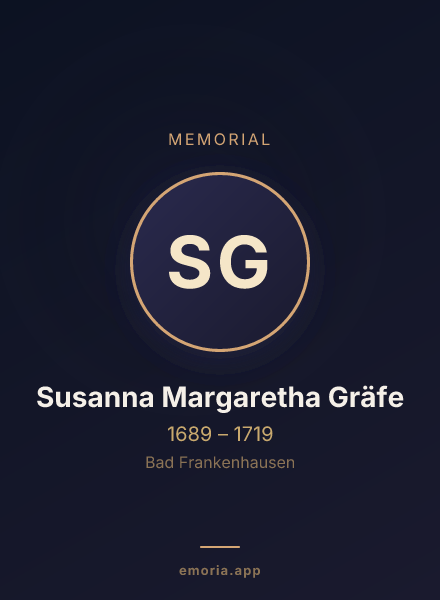 Memorial portrait of Susanna Margaretha Gräfe