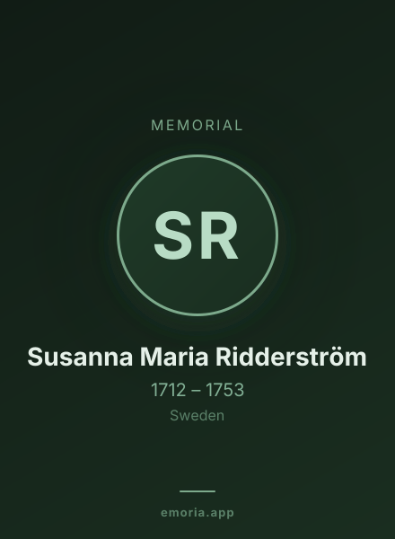 Memorial portrait of Susanna Maria Ridderström