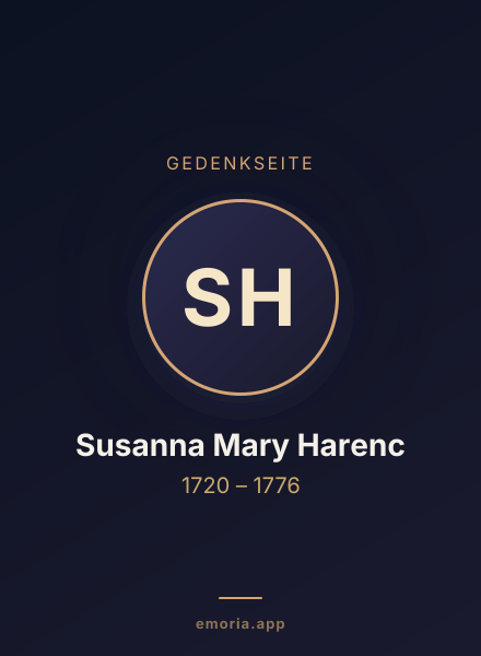 Gedenkportrait von Susanna Mary Harenc