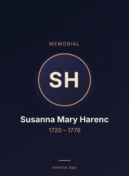 Memorial portrait of Susanna Mary Harenc