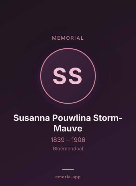 Memorial portrait of Susanna Pouwlina Storm-Mauve