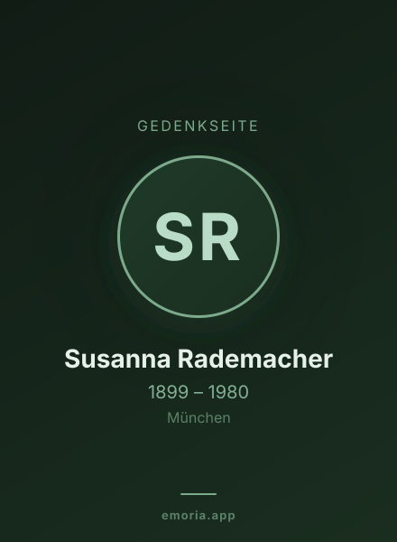 Gedenkportrait von Susanna Rademacher