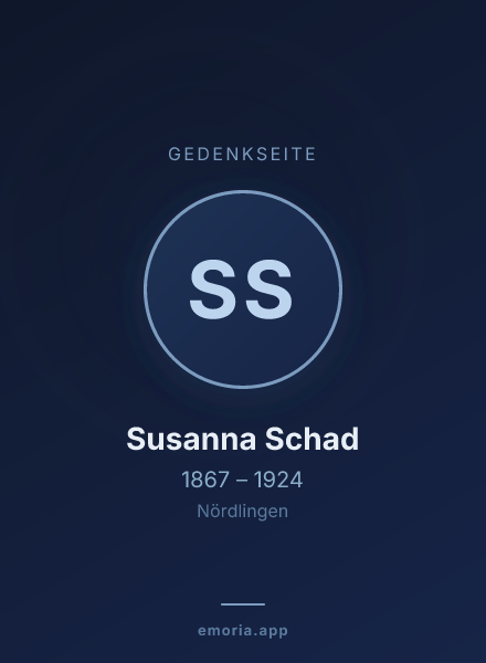 Gedenkportrait von Susanna Schad