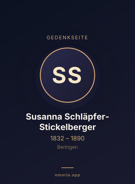 Gedenkportrait von Susanna Schläpfer-Stickelberger
