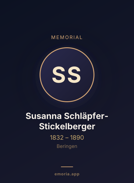 Memorial portrait of Susanna Schläpfer-Stickelberger