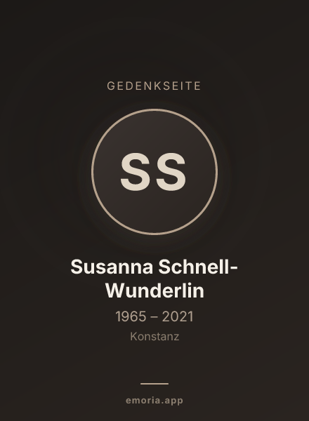 Gedenkportrait von Susanna Schnell-Wunderlin