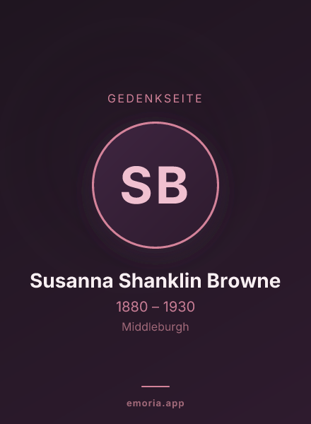 Gedenkportrait von Susanna Shanklin Browne
