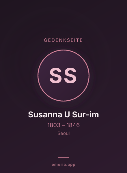 Gedenkportrait von Susanna U Sur-im