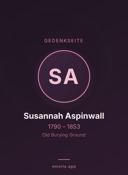 Gedenkportrait von Susannah Aspinwall