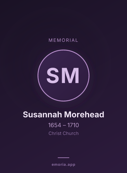Memorial portrait of Susannah Morehead