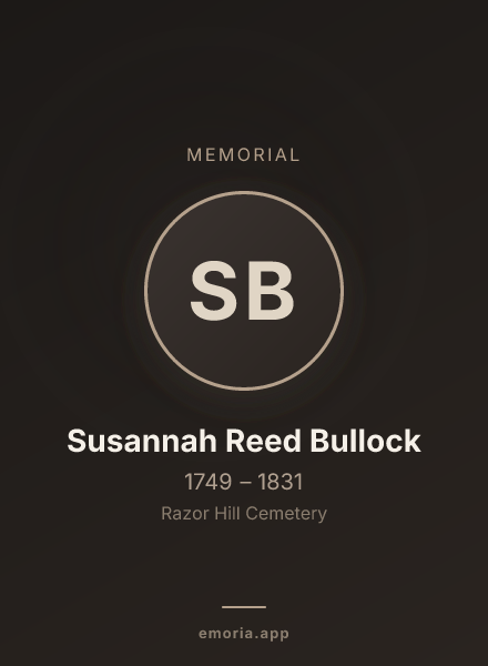 Memorial portrait of Susannah Reed Bullock