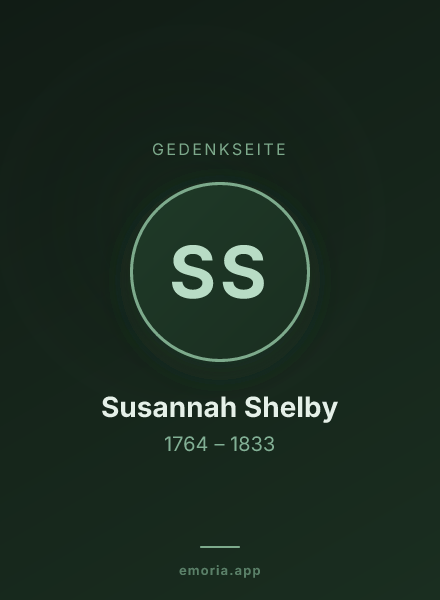 Gedenkportrait von Susannah Shelby