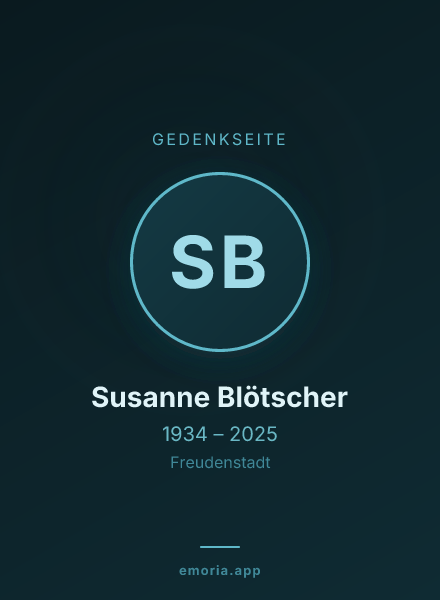 Gedenkportrait von Susanne Blötscher