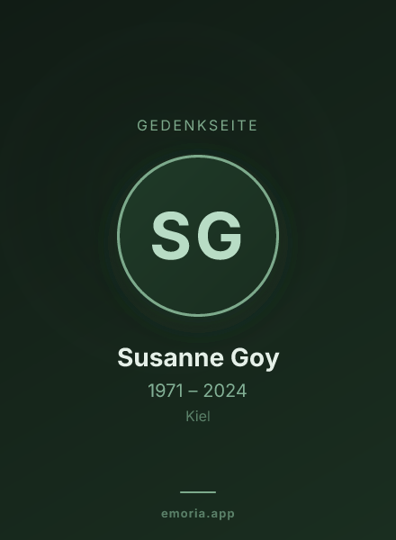 Gedenkportrait von Susanne Goy