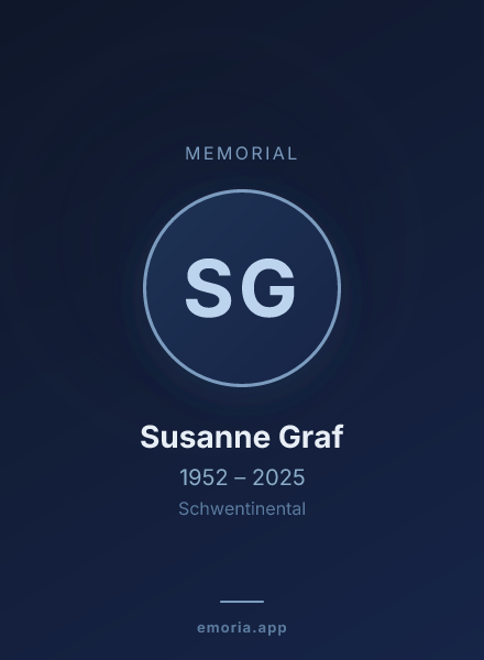Memorial portrait of Susanne Graf