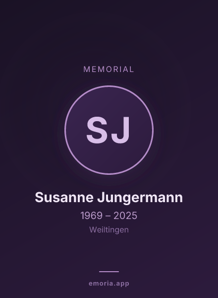 Memorial portrait of Susanne Jungermann