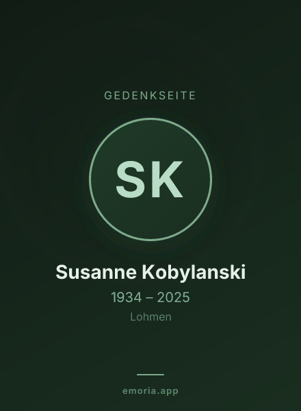 Gedenkportrait von Susanne Kobylanski