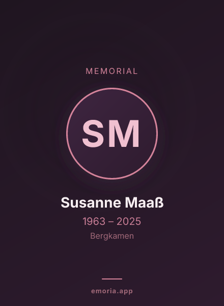 Memorial portrait of Susanne Maaß