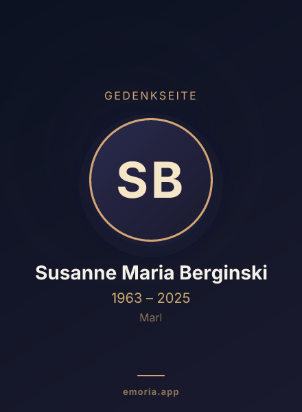 Gedenkportrait von Susanne Maria Berginski