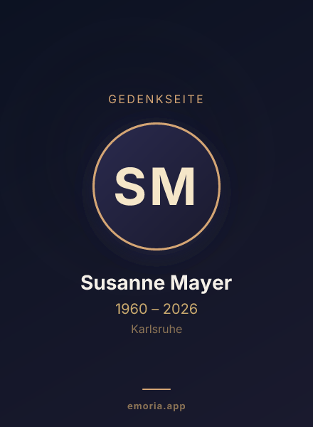 Gedenkportrait von Susanne Mayer