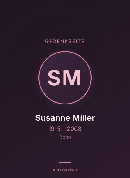 Gedenkportrait von Susanne Miller