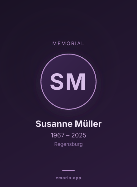 Memorial portrait of Susanne Müller
