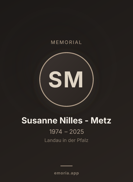 Memorial portrait of Susanne Nilles - Metz