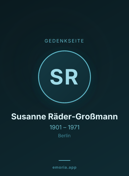Gedenkportrait von Susanne Räder-Großmann