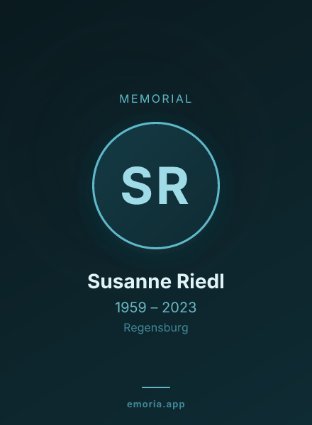 Memorial portrait of Susanne Riedl