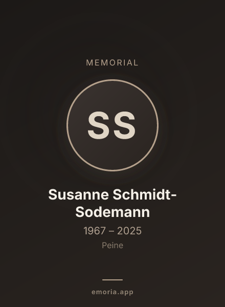 Memorial portrait of Susanne Schmidt-Sodemann