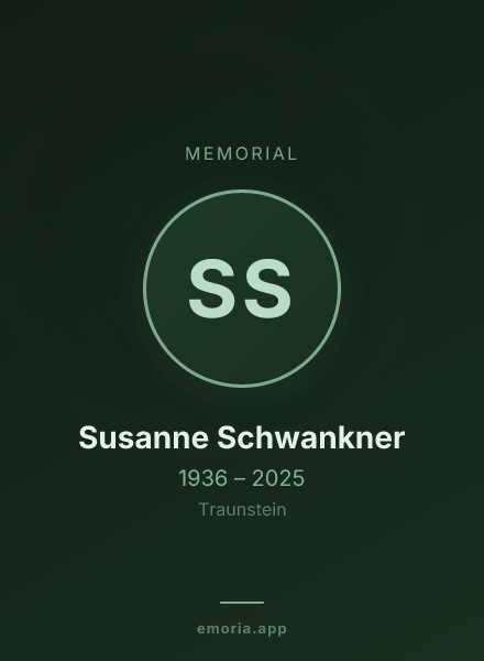 Memorial portrait of Susanne Schwankner