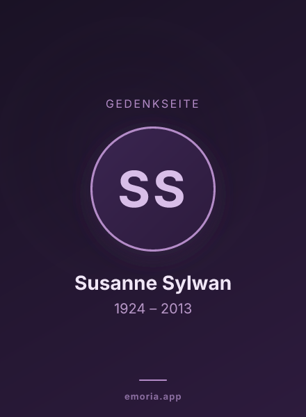 Gedenkportrait von Susanne Sylwan