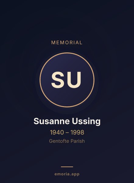 Memorial portrait of Susanne Ussing
