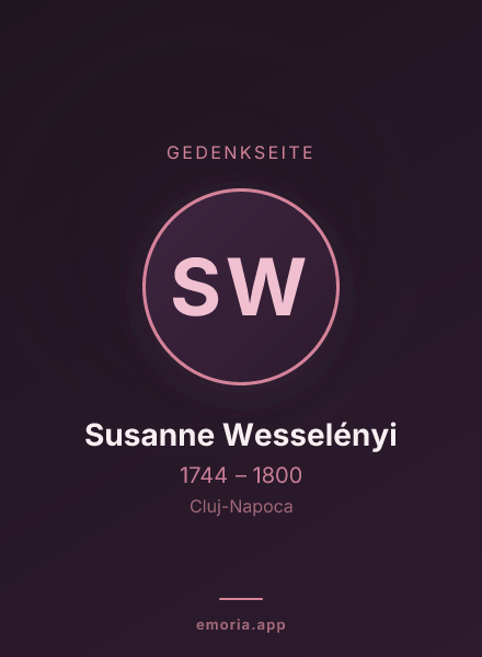 Gedenkportrait von Susanne Wesselényi