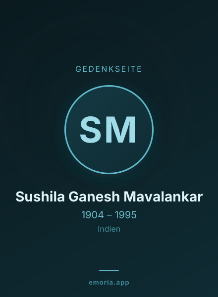 Gedenkportrait von Sushila Ganesh Mavalankar