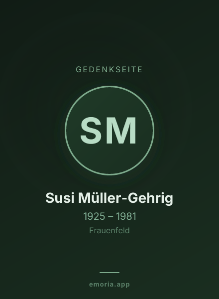 Gedenkportrait von Susi Müller-Gehrig