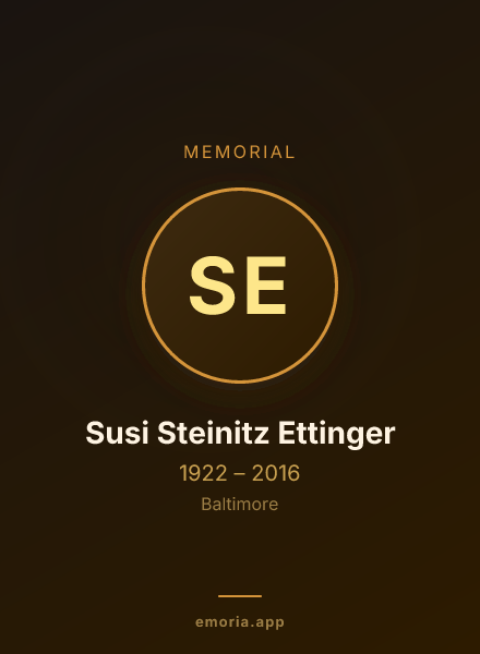 Memorial portrait of Susi Steinitz Ettinger