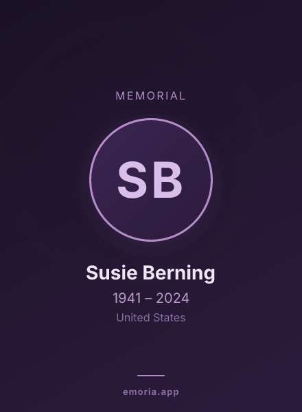 Memorial portrait of Susie Berning