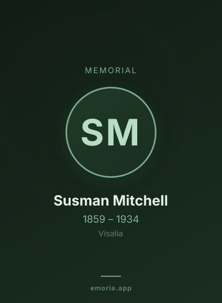 Memorial portrait of Susman Mitchell