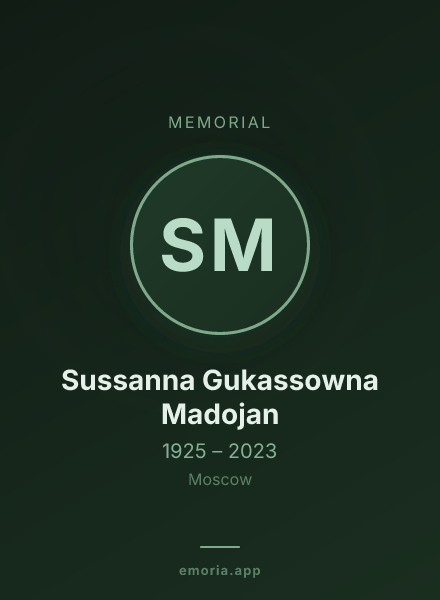 Memorial portrait of Sussanna Gukassowna Madojan