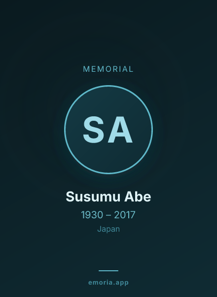 Memorial portrait of Susumu Abe
