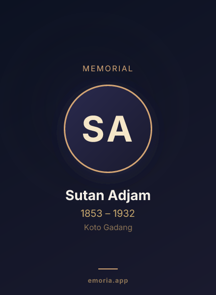 Memorial portrait of Sutan Adjam