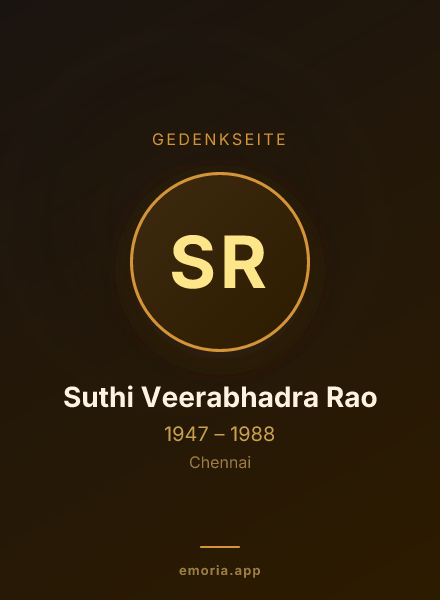 Gedenkportrait von Suthi Veerabhadra Rao